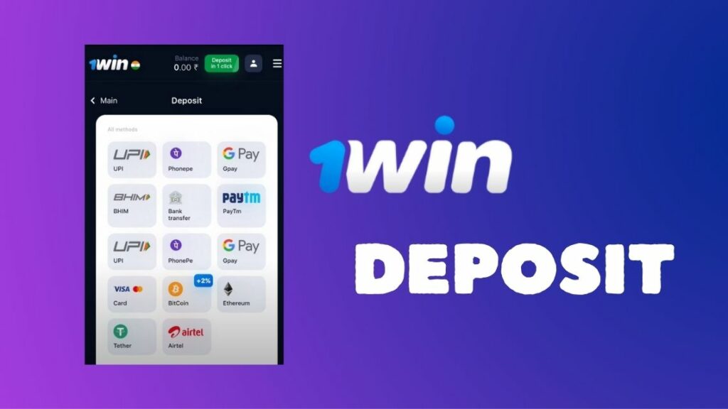 How To Deposit In 1win India?